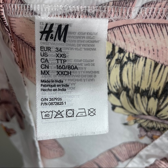 DESMOND & DEMPSEY x H&M Banana Balloon Sleeve Dress size xxs - Picture 6 of 8